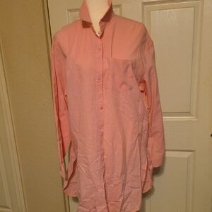 Casual Women's Pink Button-Down Shirt/ Dress